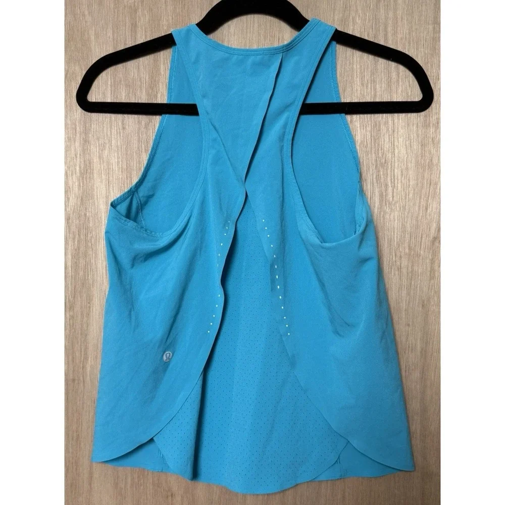 Lululemon Swift Ventilated Racerback Running Tank Top Size 4 Turquoise Tide Blue